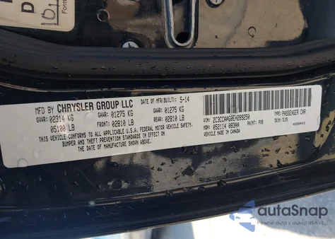 2014 Chrysler 300 из США, поврежденный, VIN 2C3CCAAG0EH289250